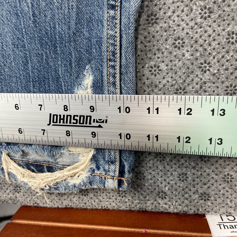 NEW Zara Mid-Rise Full Length Wide Leg Distressed Jeans Blue Size 8 W32xL32 - Picture 9 of 13